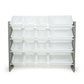 Slate Super Sized Toy Storage Organizer with 16 Storage Bins, Grey Wood Grain/White