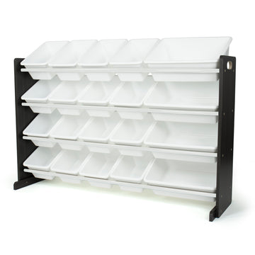 Espresso Extra Large Toy Storage Organizer with 20  Storage Bins