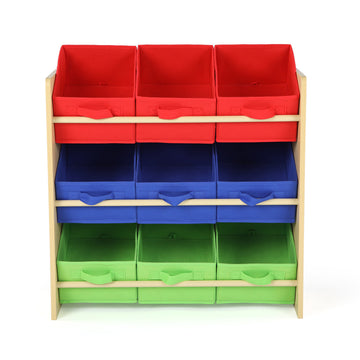 Primary Toy Organizer with 9 Fabric Bins