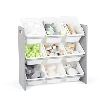 Inspire Grey and White 9-Bin Toy Organizer