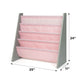 Kids Bookshelf 4 Tier Book Organizer, Pink/Grey