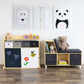 Humble Crew Dalton Toddler Organizer with 12 Fabric Bins & Doodle Doors, Natural/Black/White/Grey